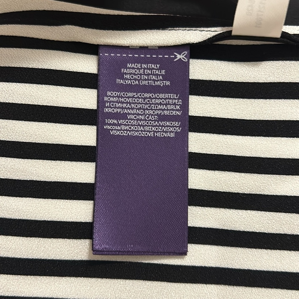Ralph Lauren $2890 Purple Label Black and White Stripe Kalpita Coat Size 10 - Picture 13 of 15